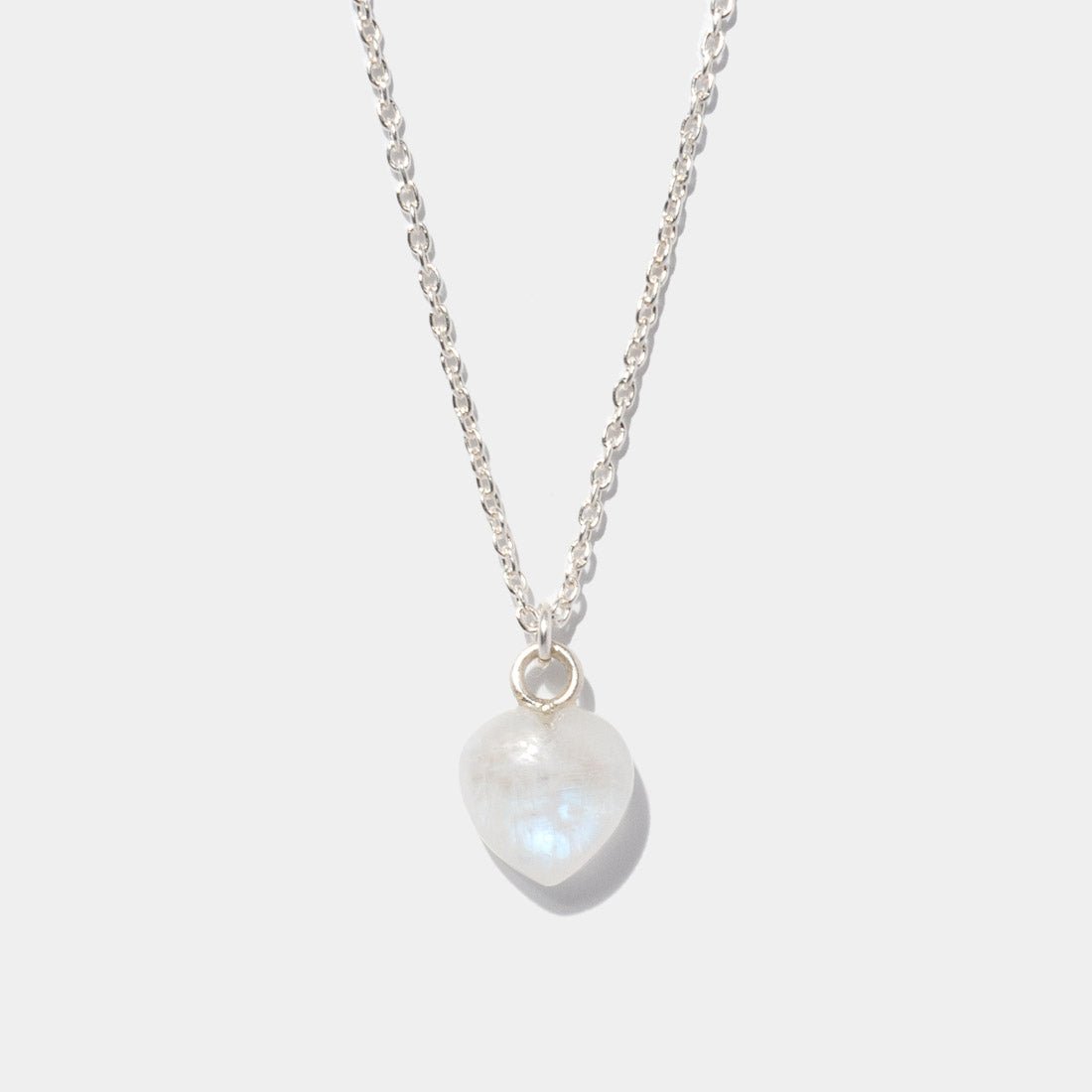 Halskette Mini Heart Moonstone Silber - Fleurs des Prés