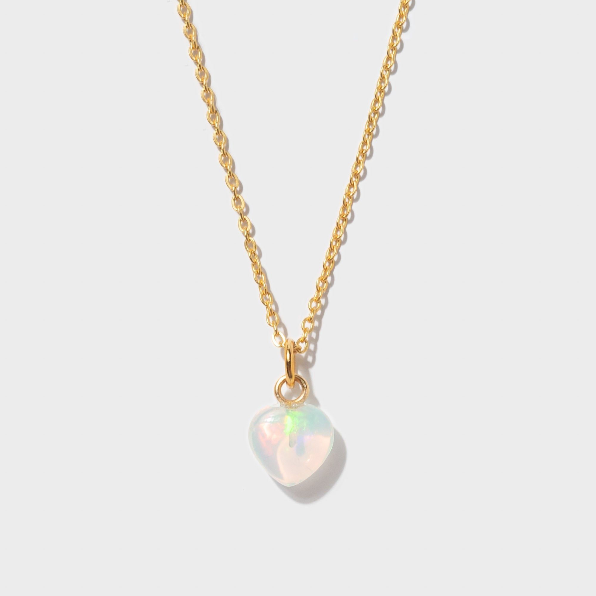 Halskette Mini Heart Opal Gold - Fleurs des Prés Jewelry