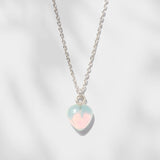 Halskette Mini Heart Opal Silber - Fleurs des Prés