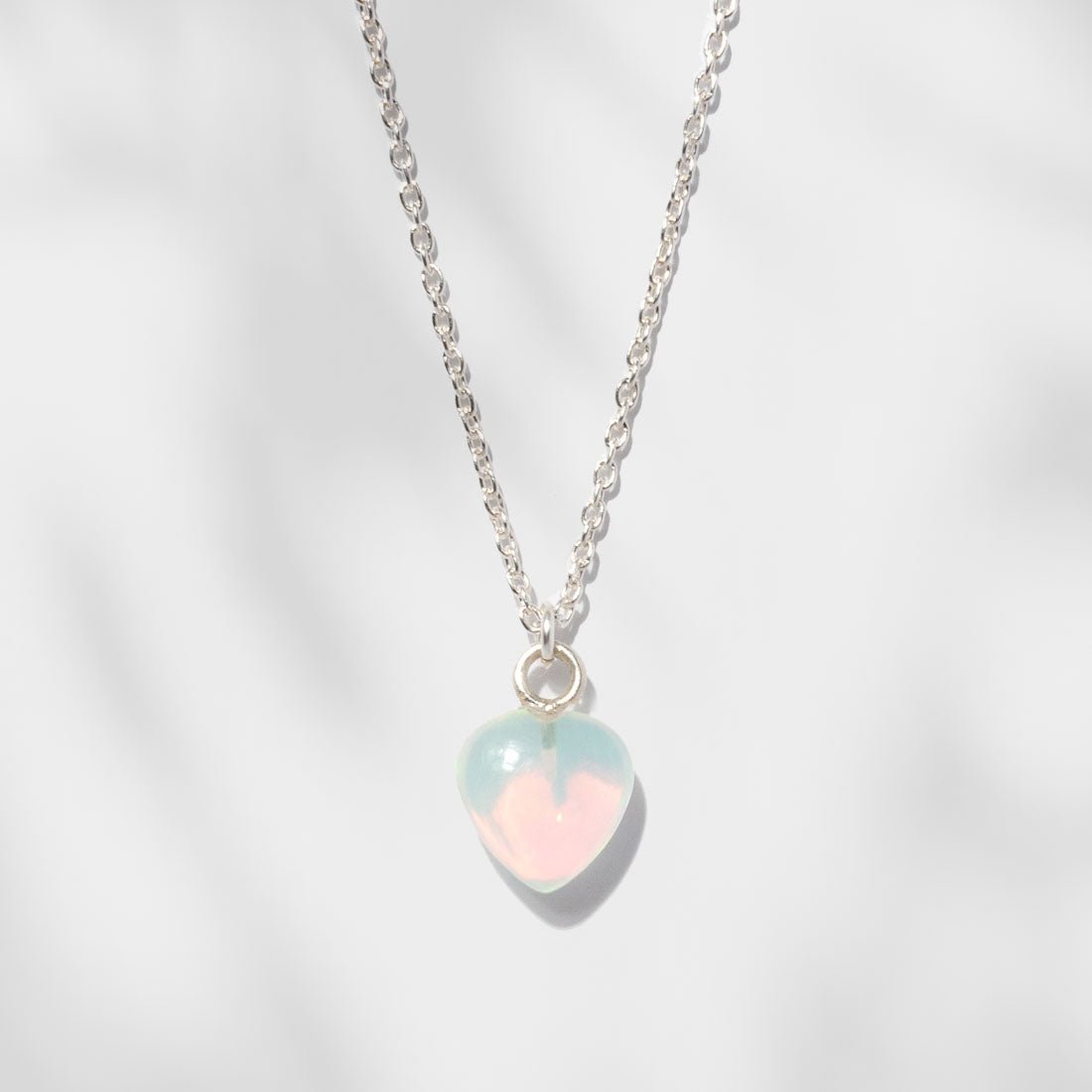 Halskette Mini Heart Opal Silber - Fleurs des Prés Jewelry