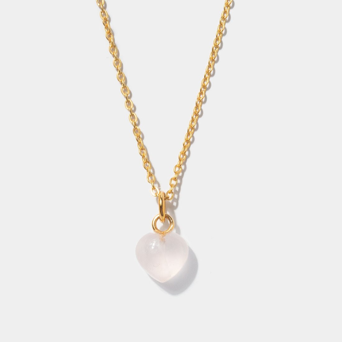 Halskette Mini Heart Rosé Quarz Gold - Fleurs des Prés