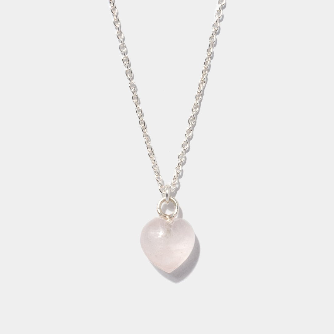 Halskette Mini Heart Rosé Quarz Silber - Fleurs des Prés