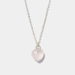 Halskette Mini Heart Rosé Quarz Silber - Fleurs des Prés