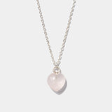 Halskette Mini Heart Rosé Quarz Silber - Fleurs des Prés