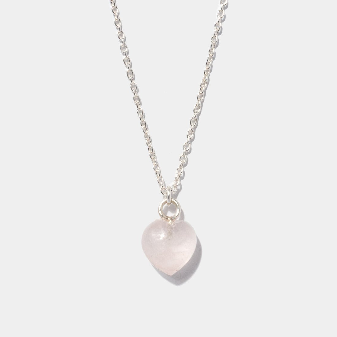Halskette Mini Heart Rosé Quarz Silber - Fleurs des Prés Jewelry