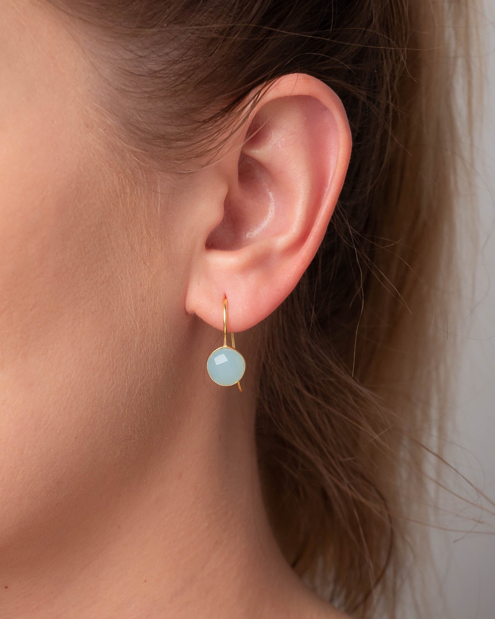 Ohrhänger Lille Aqua Chalcdeon - Fleurs des Prés Jewelry