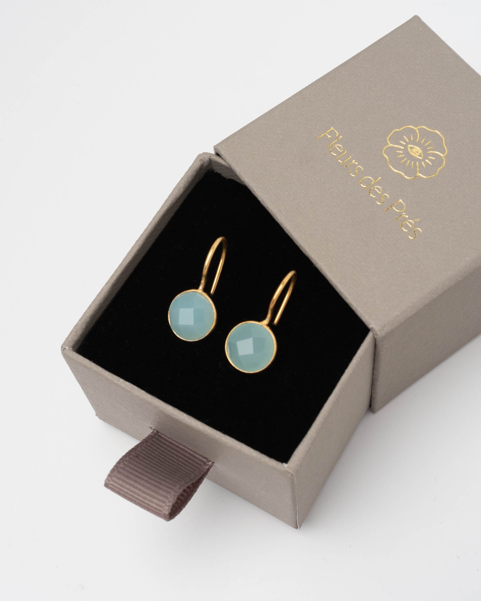 Ohrhänger Lille Aqua Chalcdeon - Fleurs des Prés Jewelry