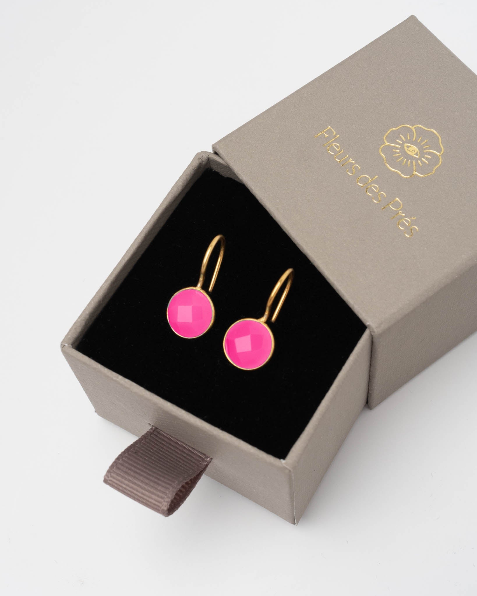 Ohrhänger Lille Hot Pink Chalcedon - Fleurs des Prés Jewelry