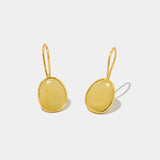 Ohrhänger Lisette Honey Yellow Jade - Fleurs des Prés