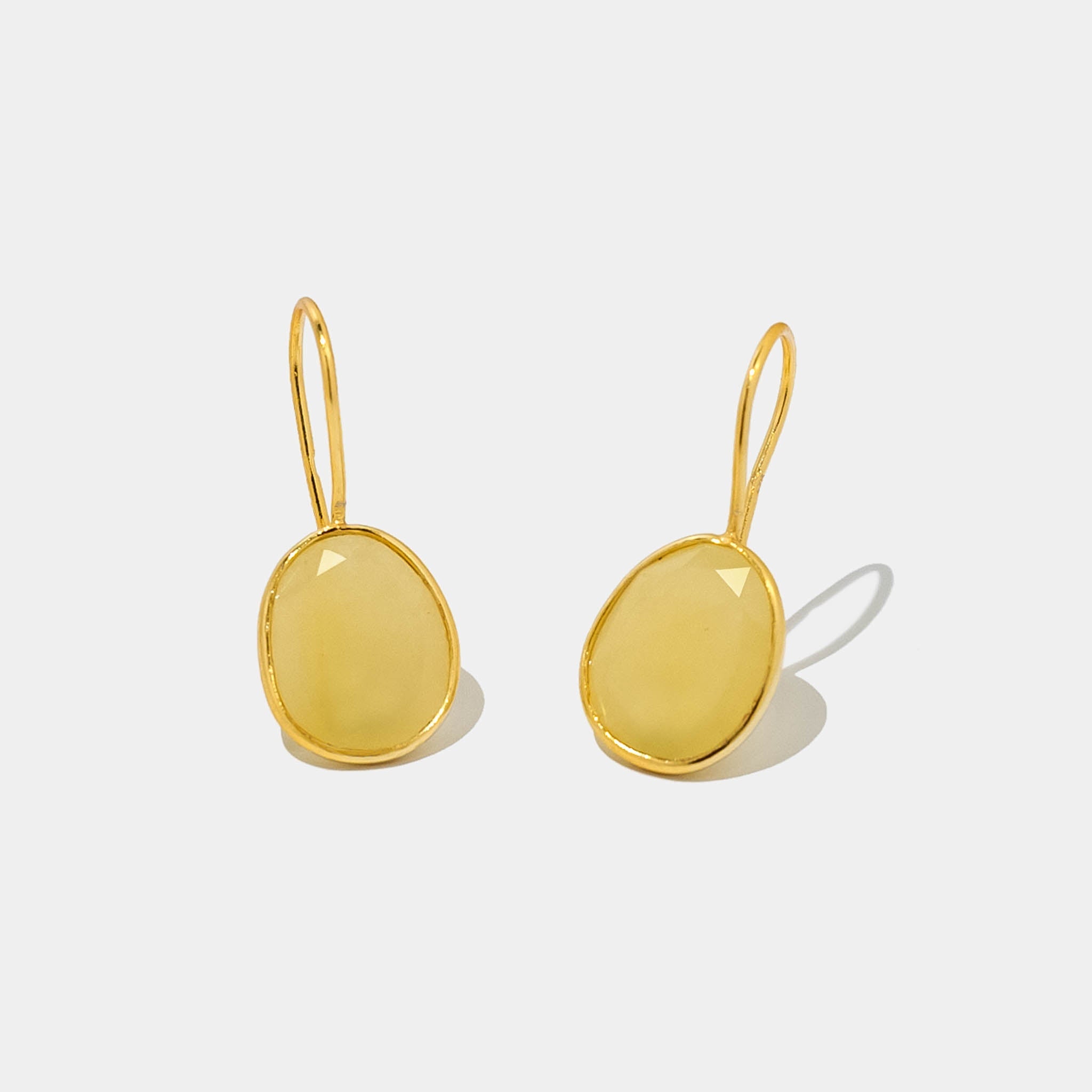 Ohrhänger Lisette Honey Yellow Jade - Fleurs des Prés