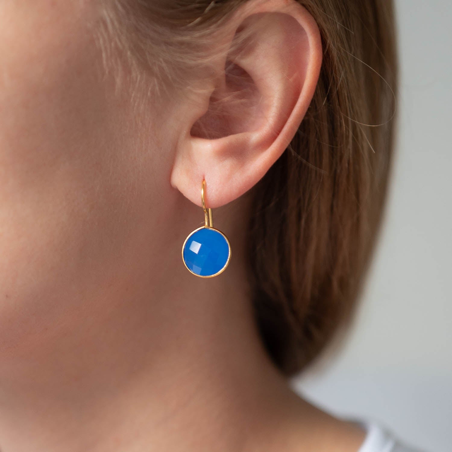 Ohrringe Amélie Blue Chalcedony - Fleurs des Prés