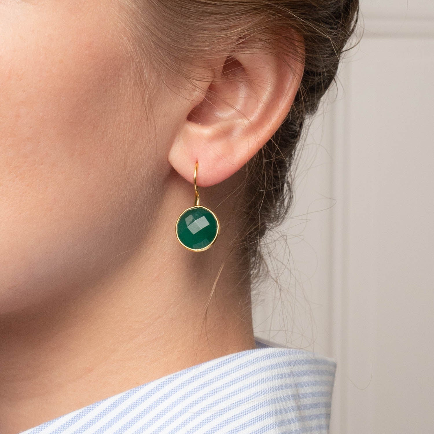 Ohrringe Amélie Green Onyx - Fleurs des Prés Jewelry