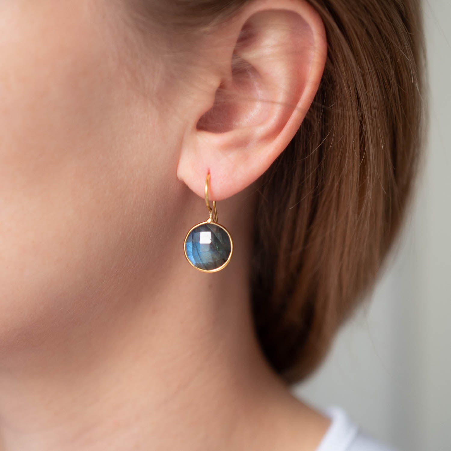 Ohrringe Amélie Labradorite - Fleurs des Prés