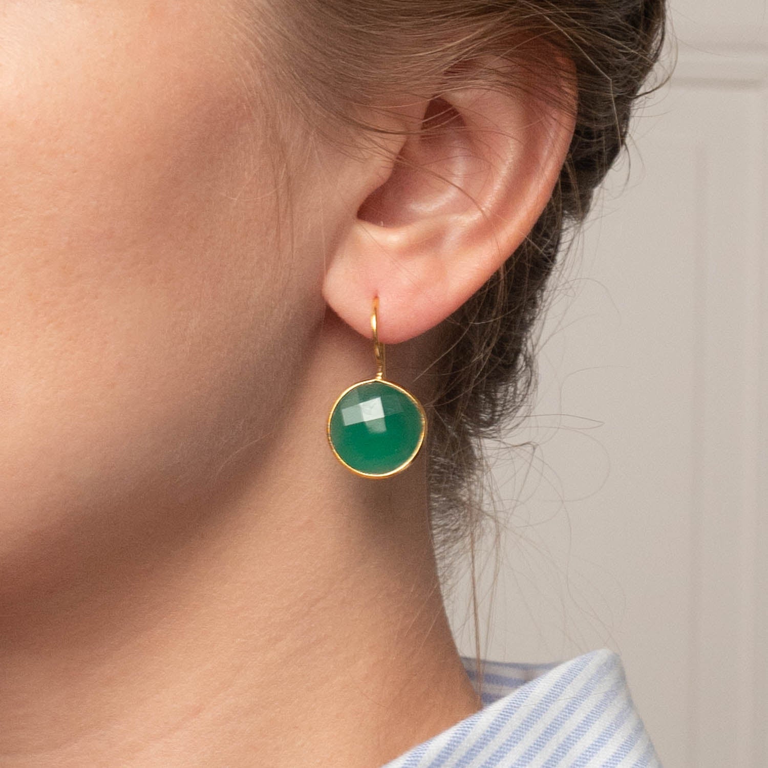 Ohrringe Cécile Green Onyx - Fleurs des Prés Jewelry