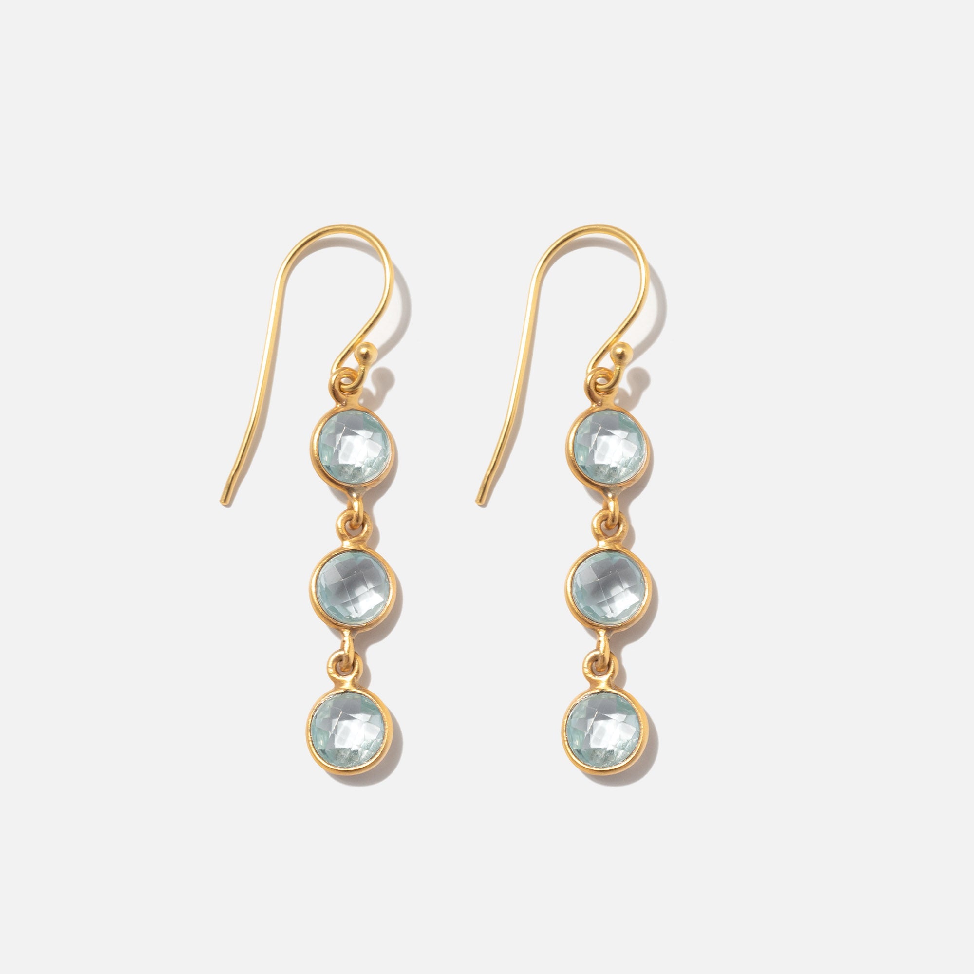 Ohrringe Charlotte Aquamarine Gold - Fleurs des Prés Jewelry