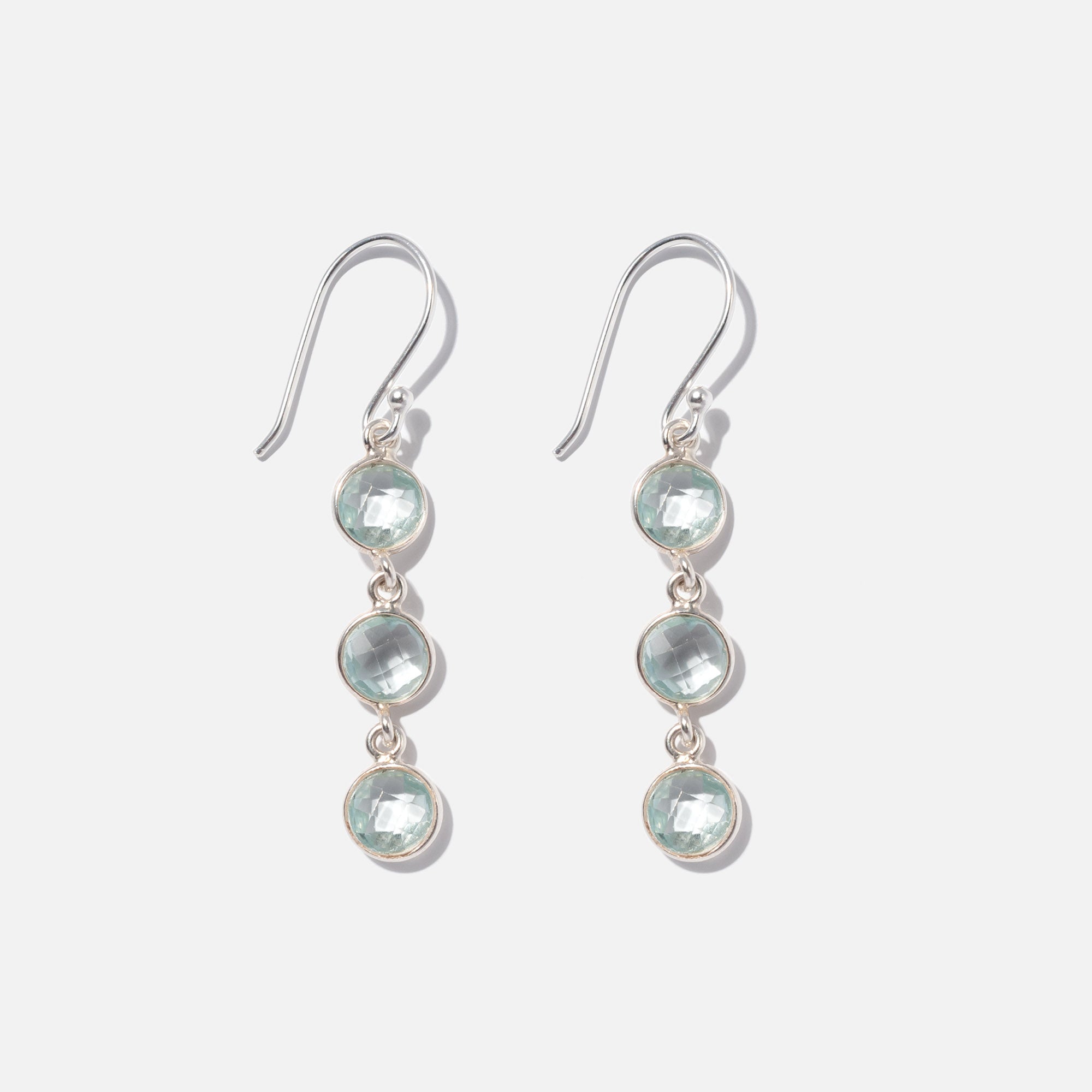 Ohrringe Charlotte Aquamarine Silber - Fleurs des Prés