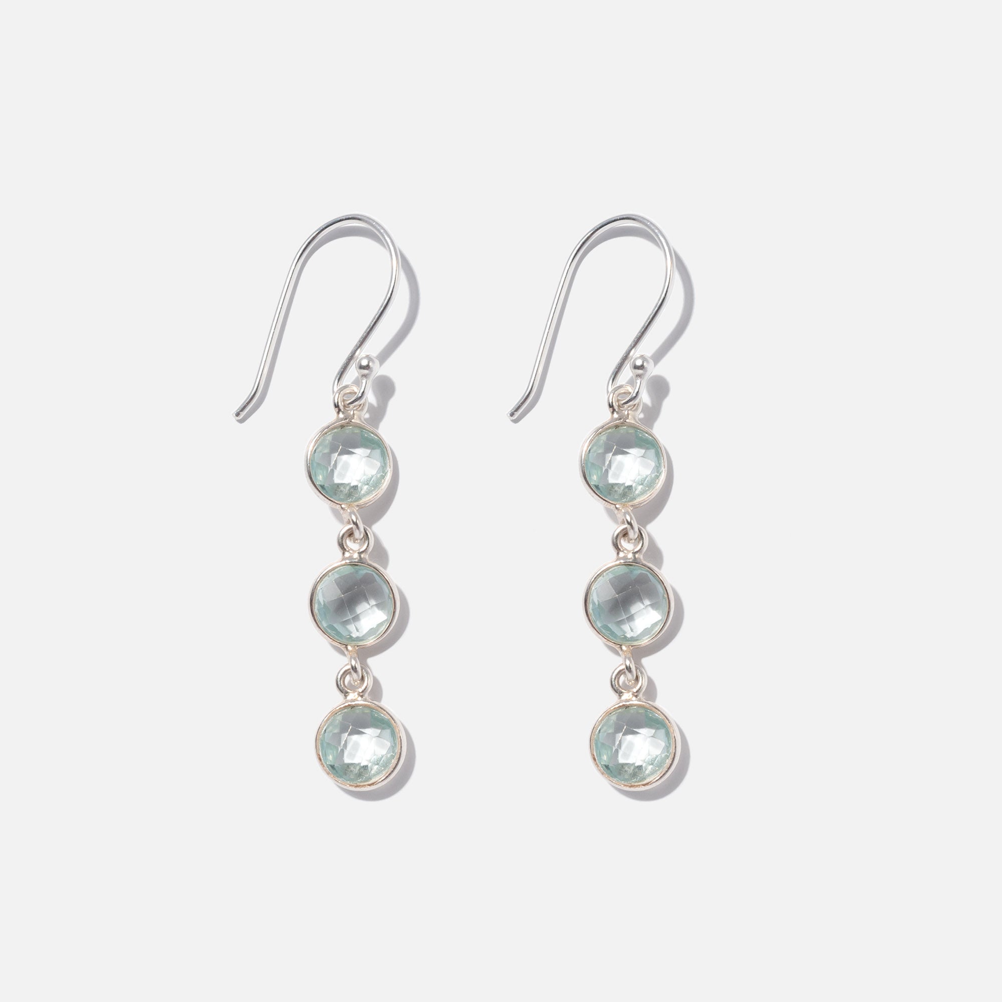 Ohrringe Charlotte Aquamarine Silber - Fleurs des Prés Jewelry