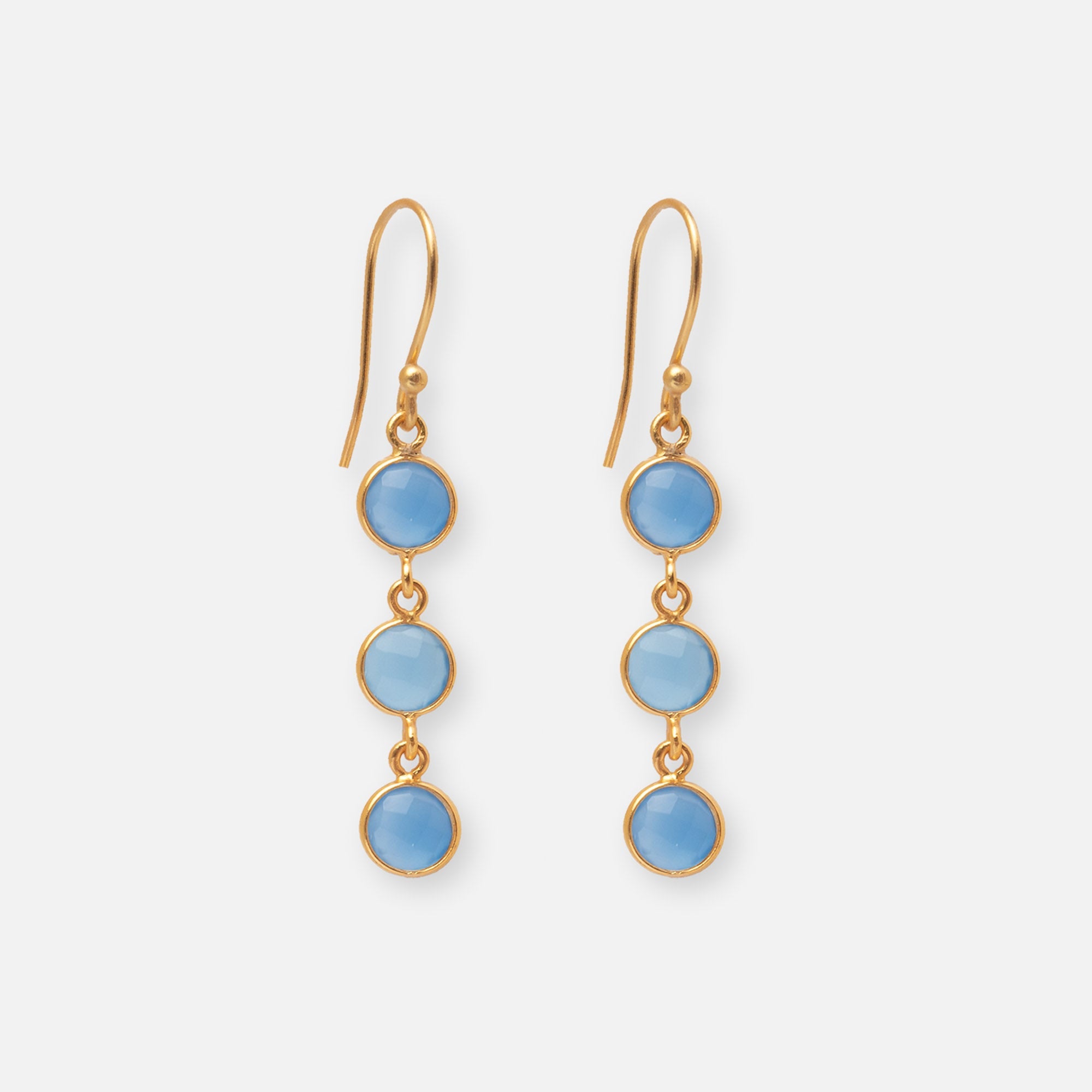 Ohrringe Charlotte Blue Chalcedony - Fleurs des Prés Jewelry