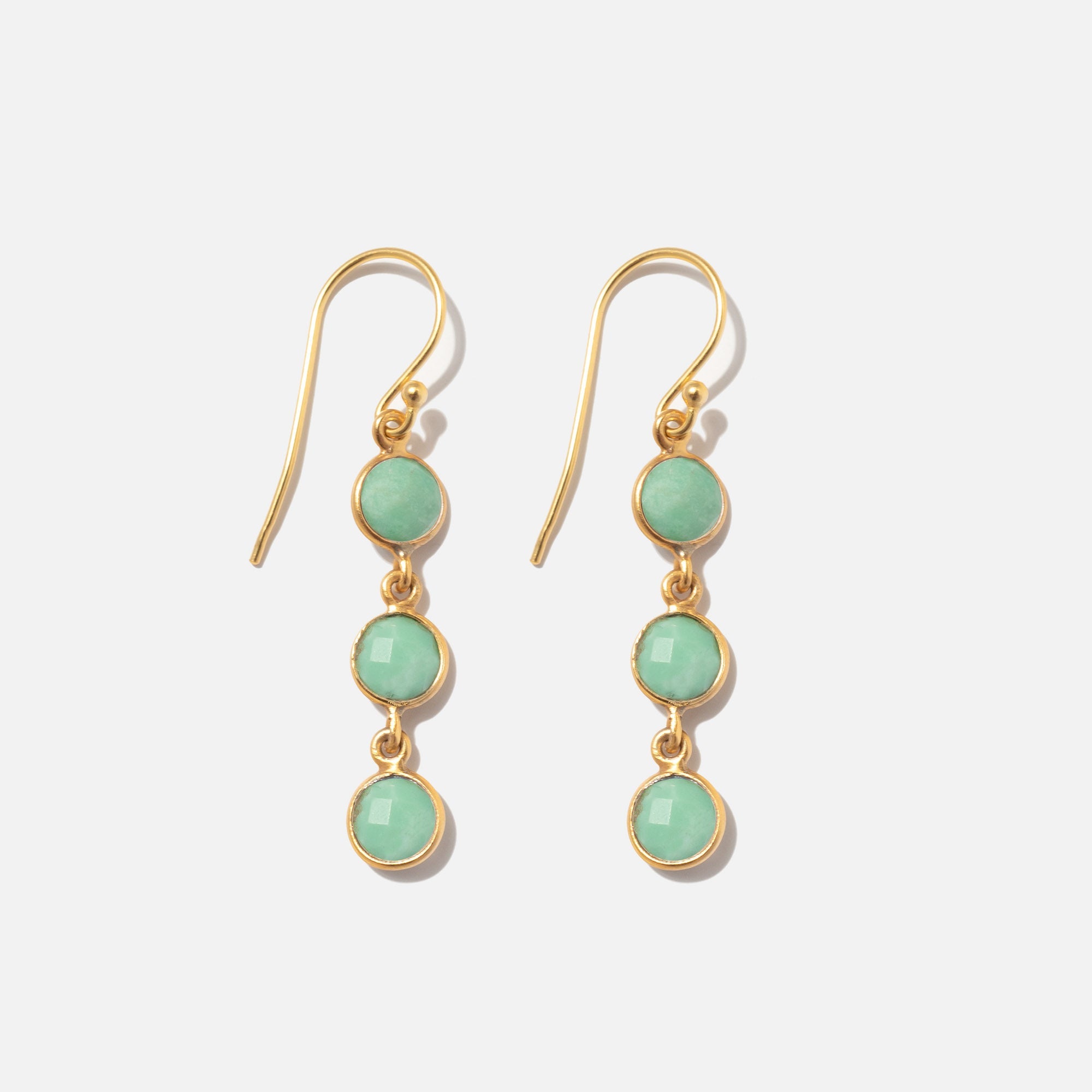 Ohrringe Charlotte Chrysoprase Gold - Fleurs des Prés Jewelry