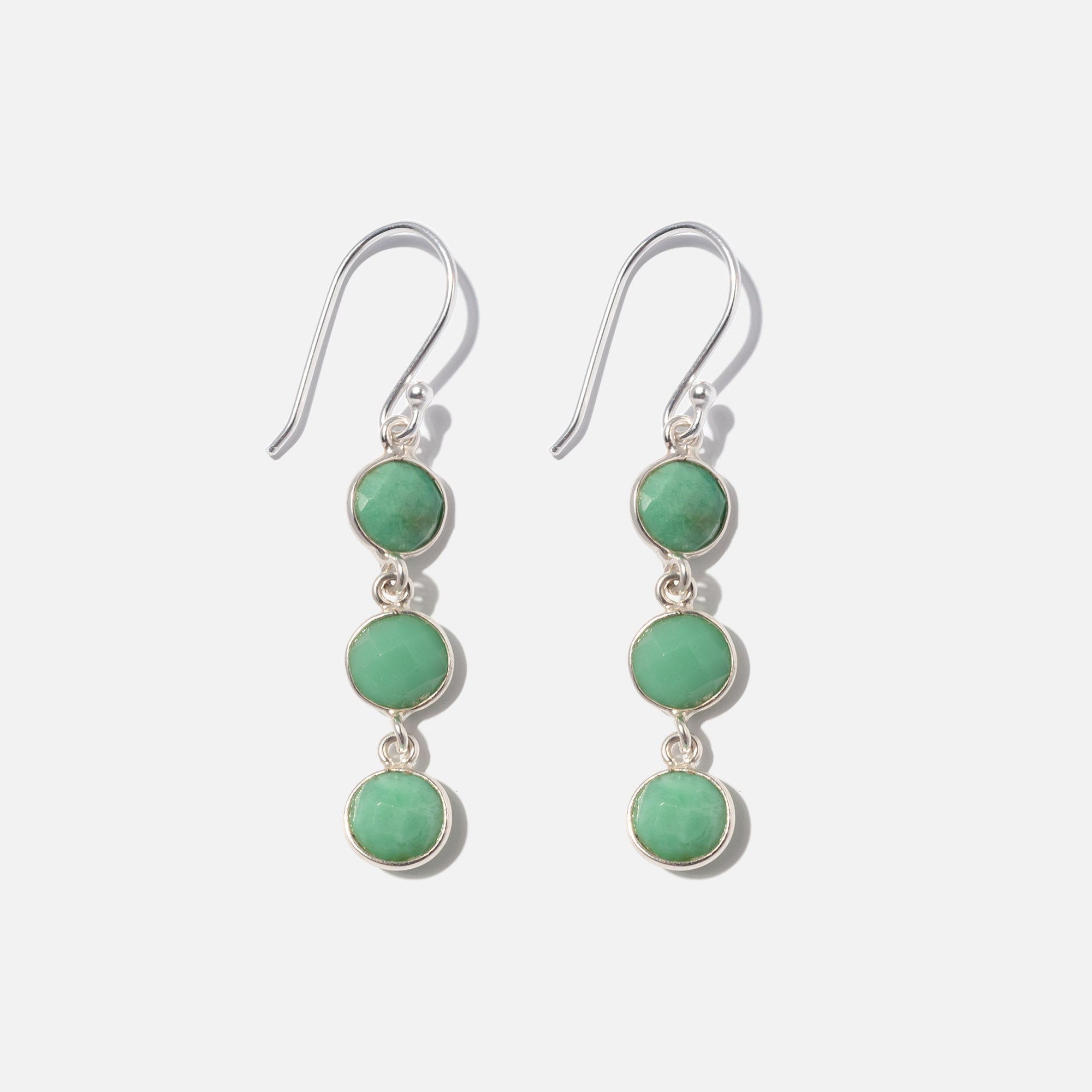 Ohrringe Charlotte Chrysoprase Silber - Fleurs des Prés Jewelry