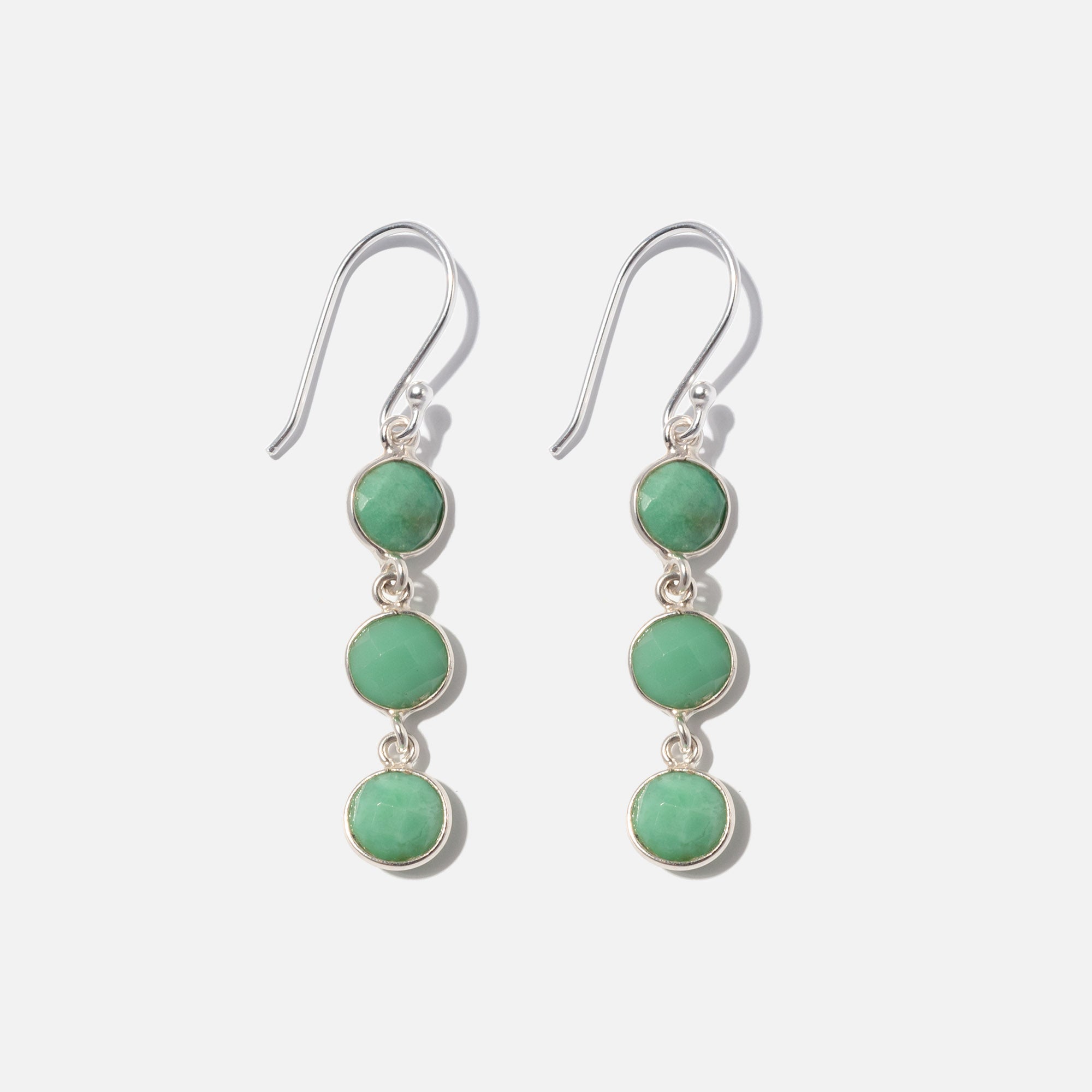 Ohrringe Charlotte Chrysoprase Silber - Fleurs des Prés
