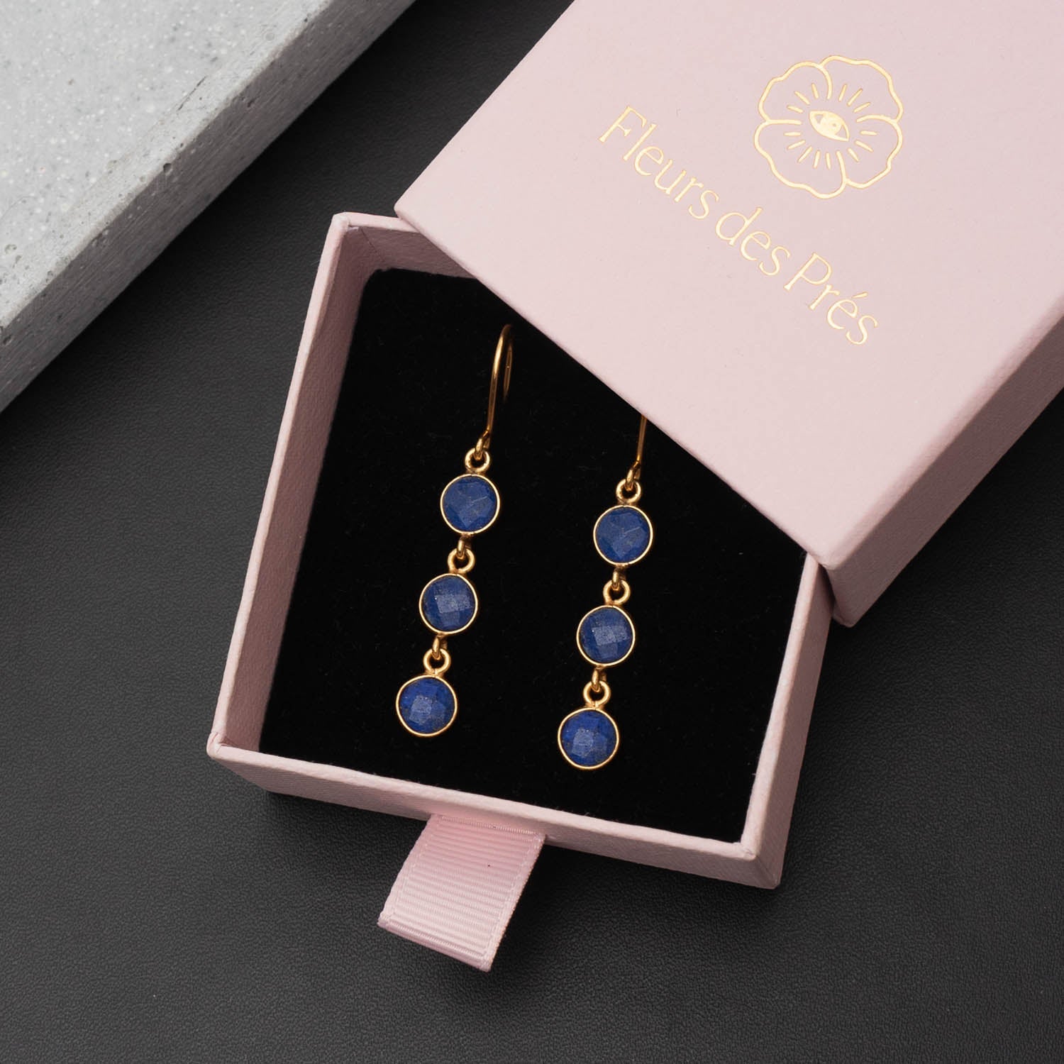 Ohrringe Charlotte Lapislazuli - Fleurs des Prés Jewelry