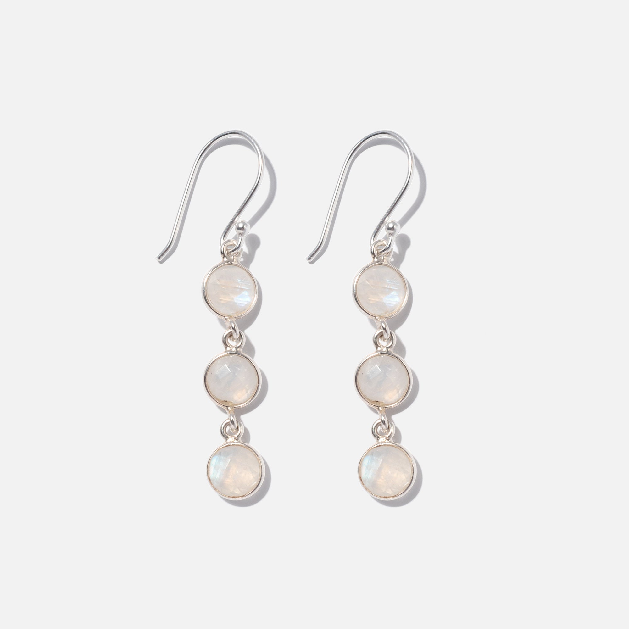 Ohrringe Charlotte Moonstone Silber - Fleurs des Prés