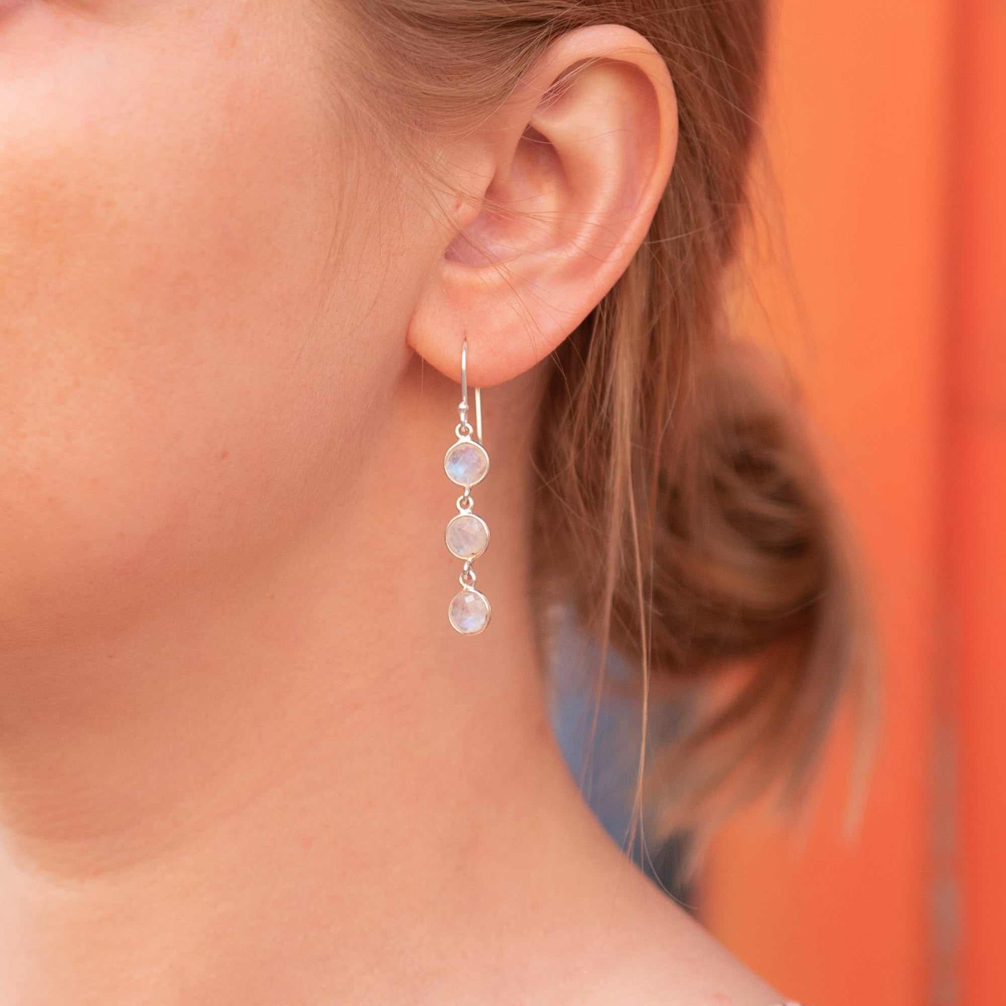 Ohrringe Charlotte Moonstone Silber - Fleurs des Prés