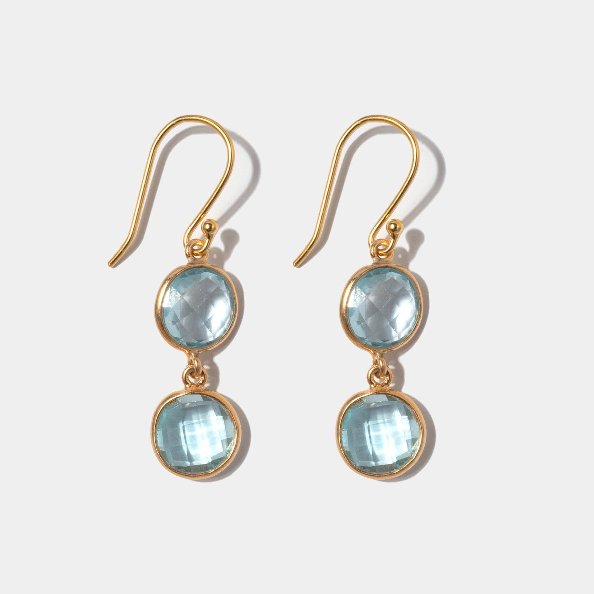 Ohrringe Eloise Aquamarin Gold - Fleurs des Prés