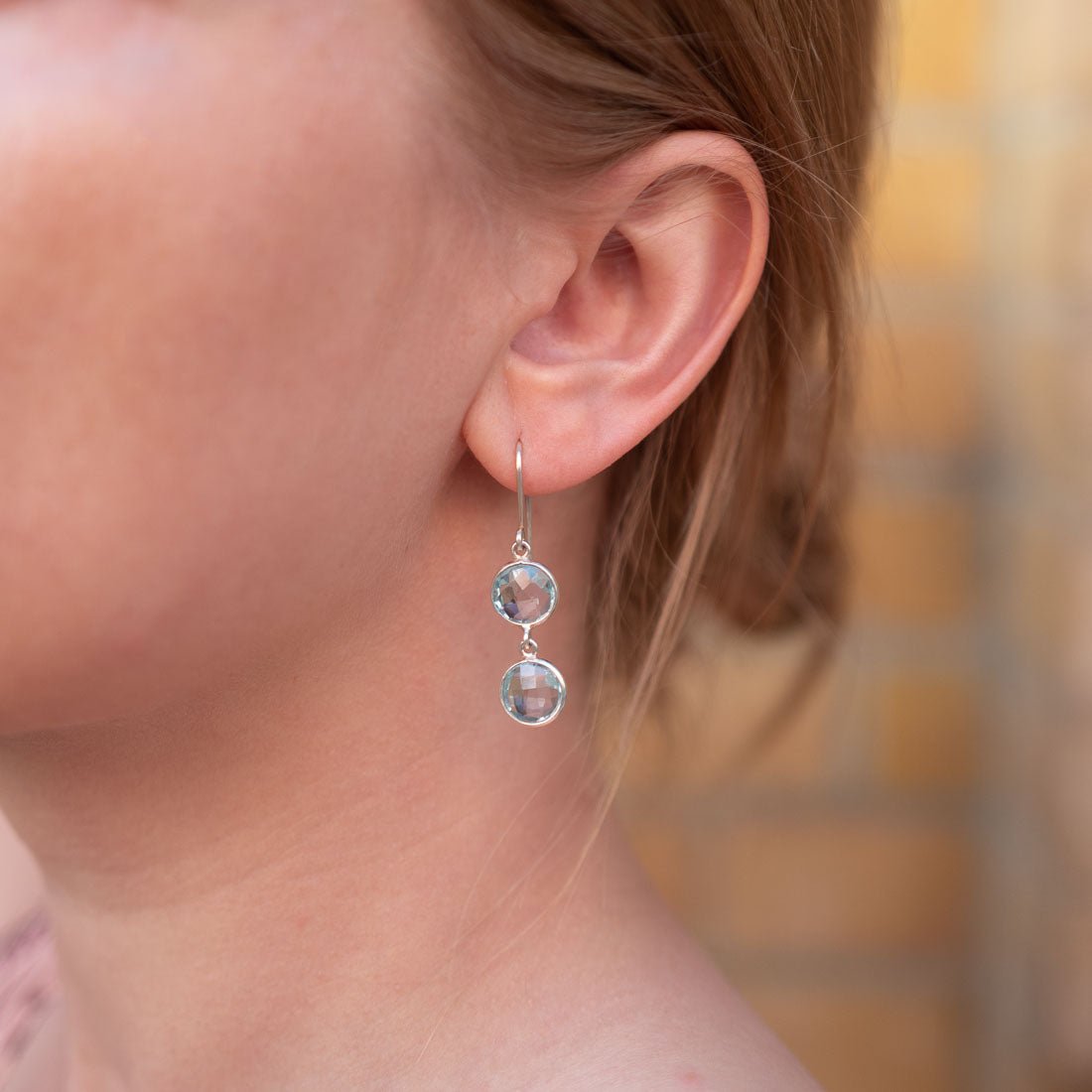 Ohrringe Eloise Aquamarin Silber - Fleurs des Prés Jewelry