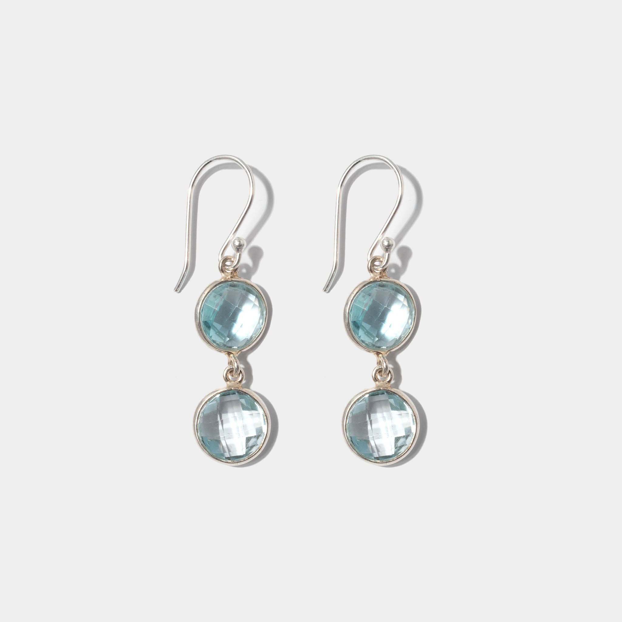 Ohrringe Eloise Aquamarin Silber - Fleurs des Prés Jewelry