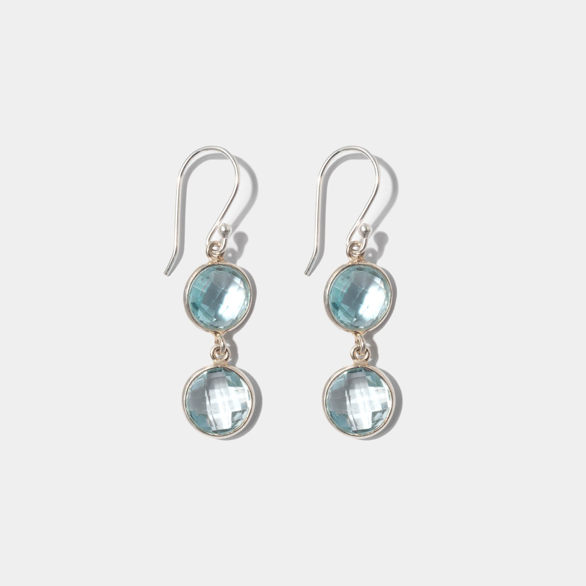 Ohrringe Eloise Aquamarin Silber - Fleurs des Prés
