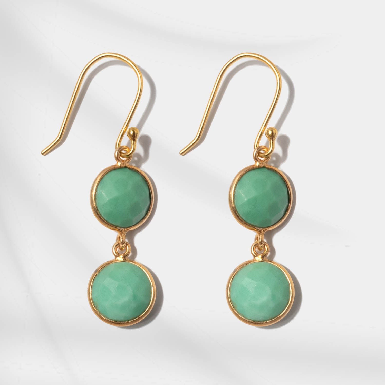 Ohrringe Eloise Chrysoprase Gold - Fleurs des Prés Jewelry
