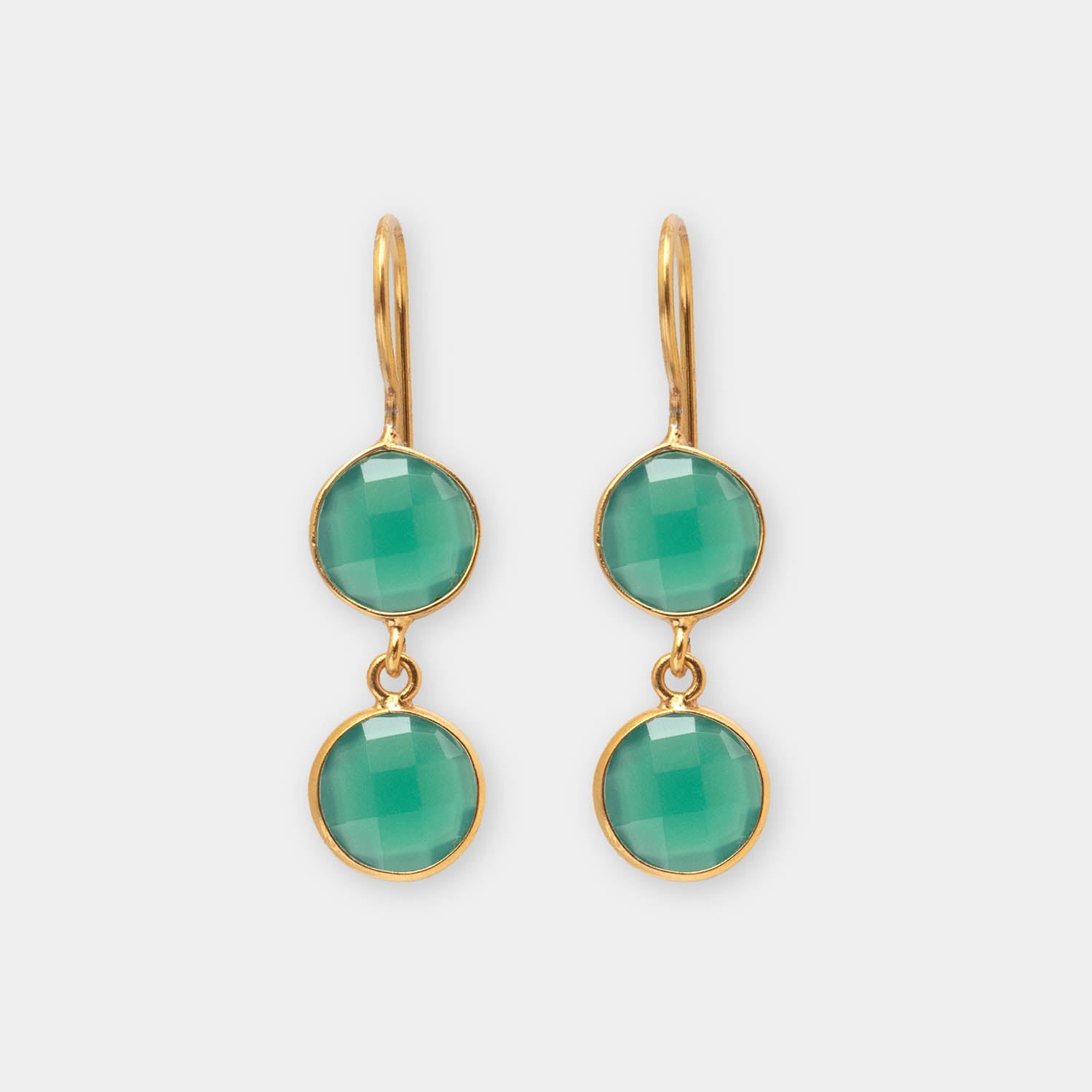 Ohrringe Eloise Green Onyx - Fleurs des Prés Jewelry