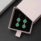 Ohrringe Eloise Green Onyx - Fleurs des Prés Jewelry