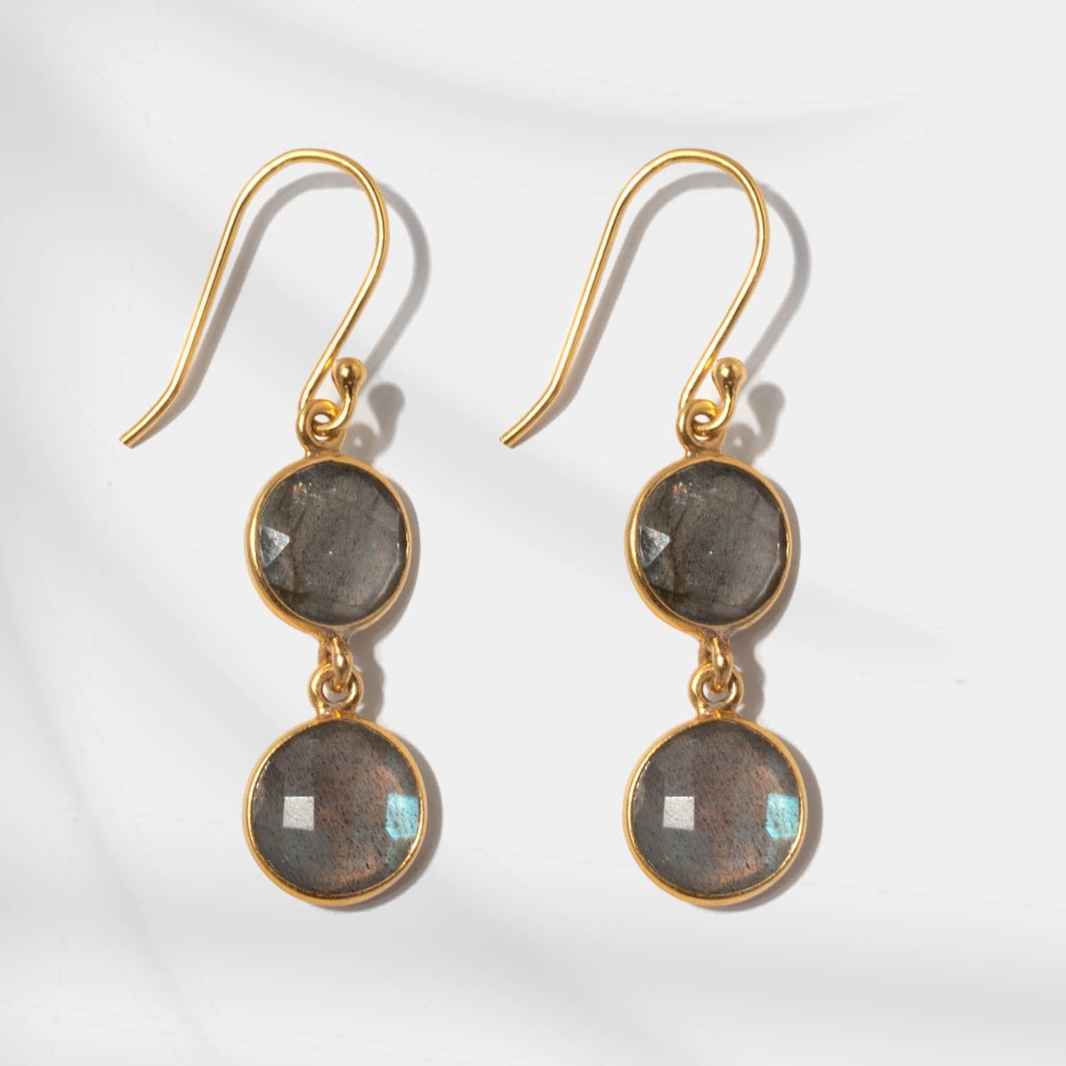 Ohrringe Eloise Labradorite Gold - Fleurs des Prés