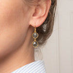 Ohrringe Eloise Labradorite Gold - Fleurs des Prés