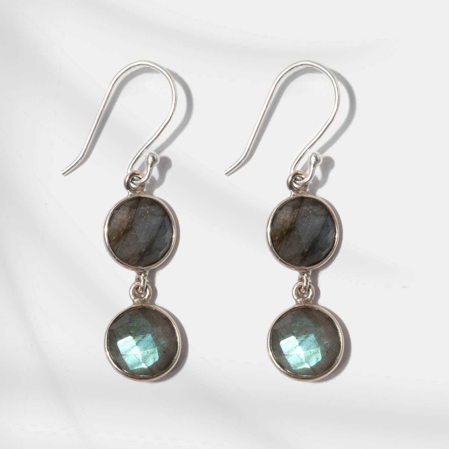 Ohrringe Eloise Labradorite Silber - Fleurs des Prés