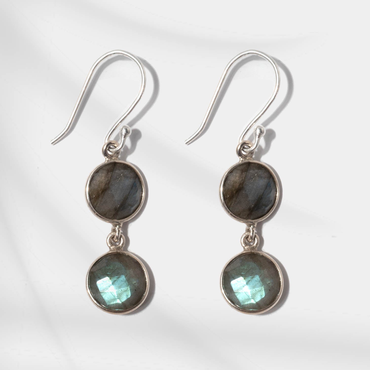 Ohrringe Eloise Labradorite Silber - Fleurs des Prés Jewelry