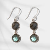 Ohrringe Eloise Labradorite Silber - Fleurs des Prés