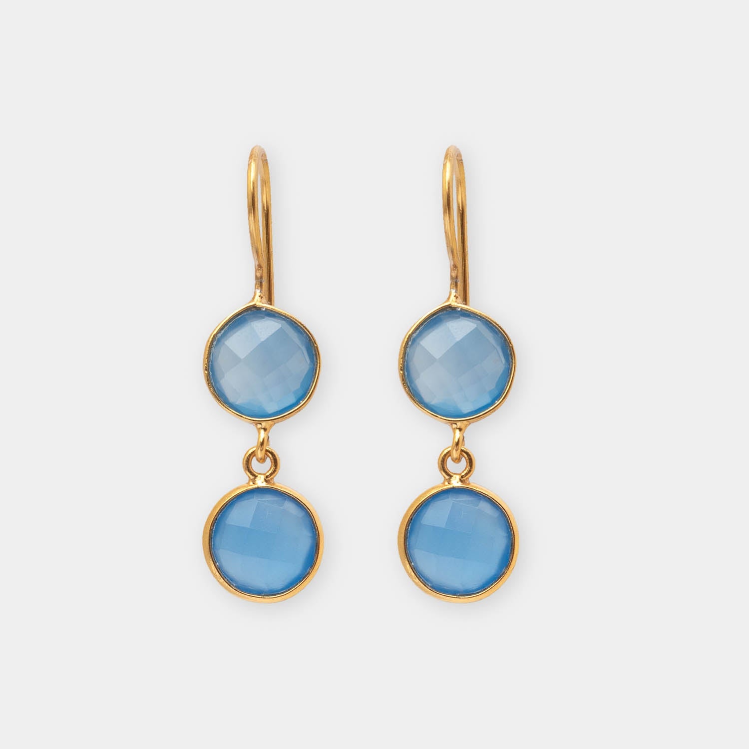 Ohrringe Eloise Light Blue Chalcedony - Fleurs des Prés