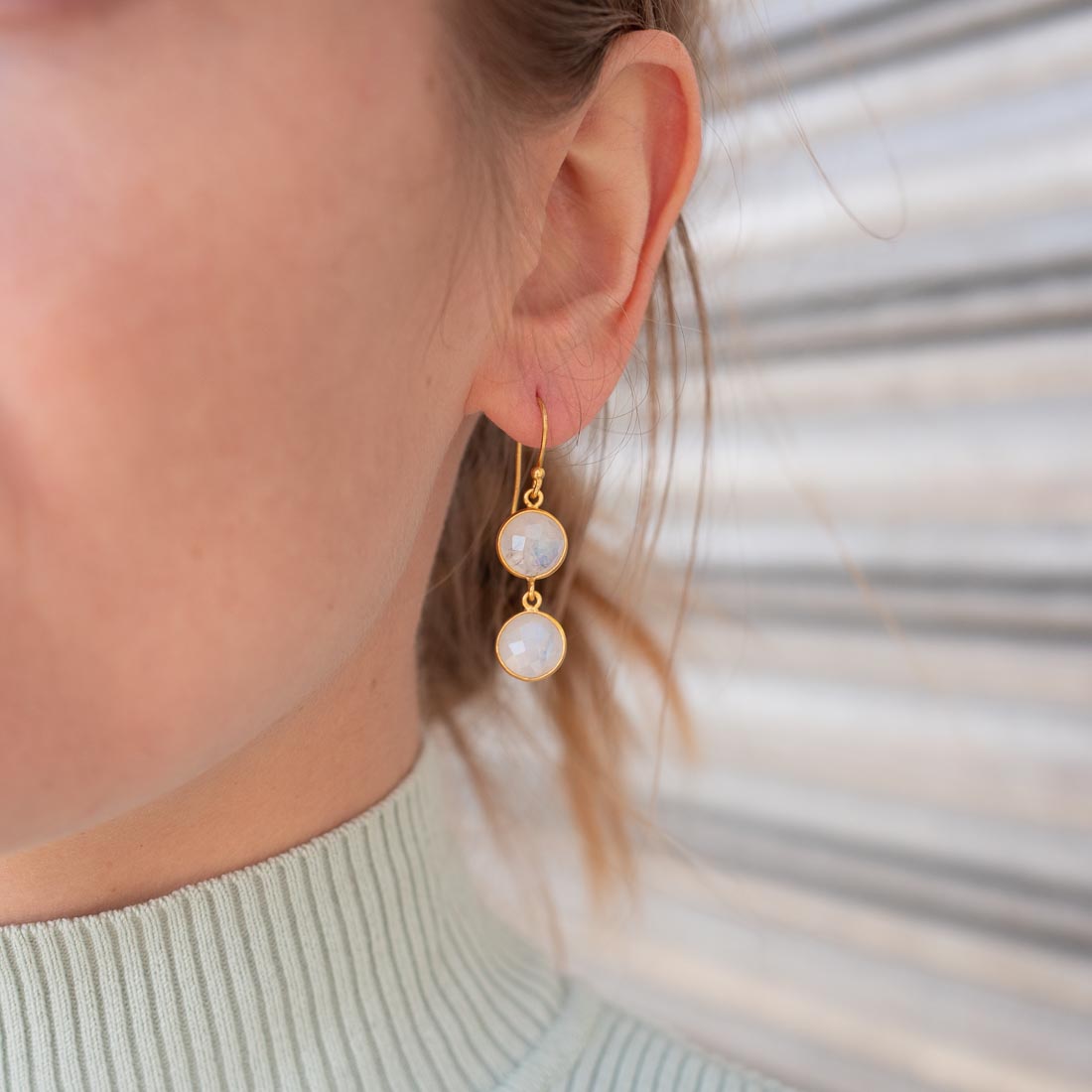 Ohrringe Eloise Moonstone - Fleurs des Prés Jewelry
