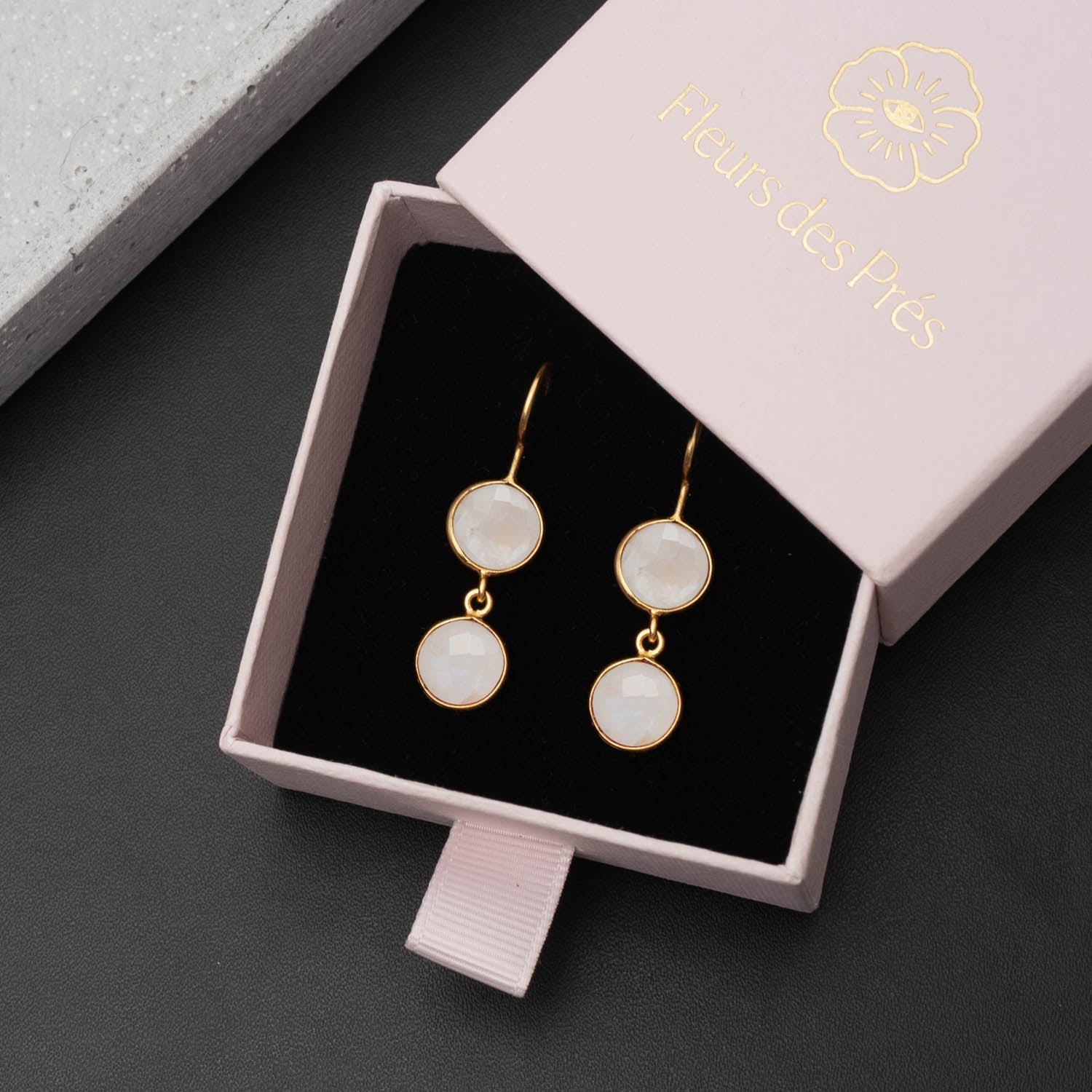 Ohrringe Eloise Moonstone - Fleurs des Prés Jewelry