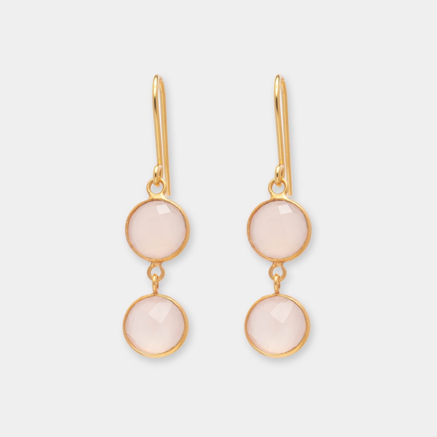 Ohrringe Eloise Pink Chalcedony - Fleurs des Prés