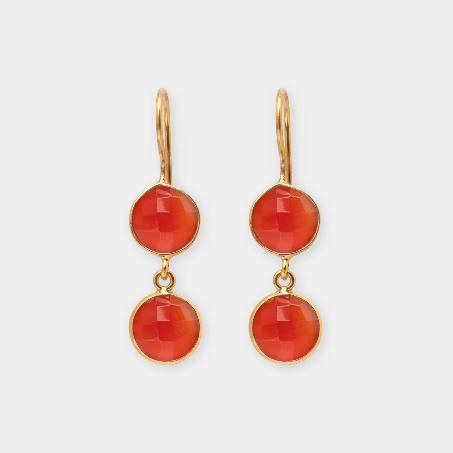 Ohrringe Eloise Red Onyx - Fleurs des Prés