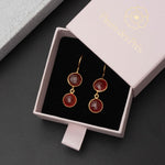 Ohrringe Eloise Red Onyx - Fleurs des Prés