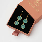 Ohrringe Eloise Sea Blue Chalcedon - Fleurs des Prés