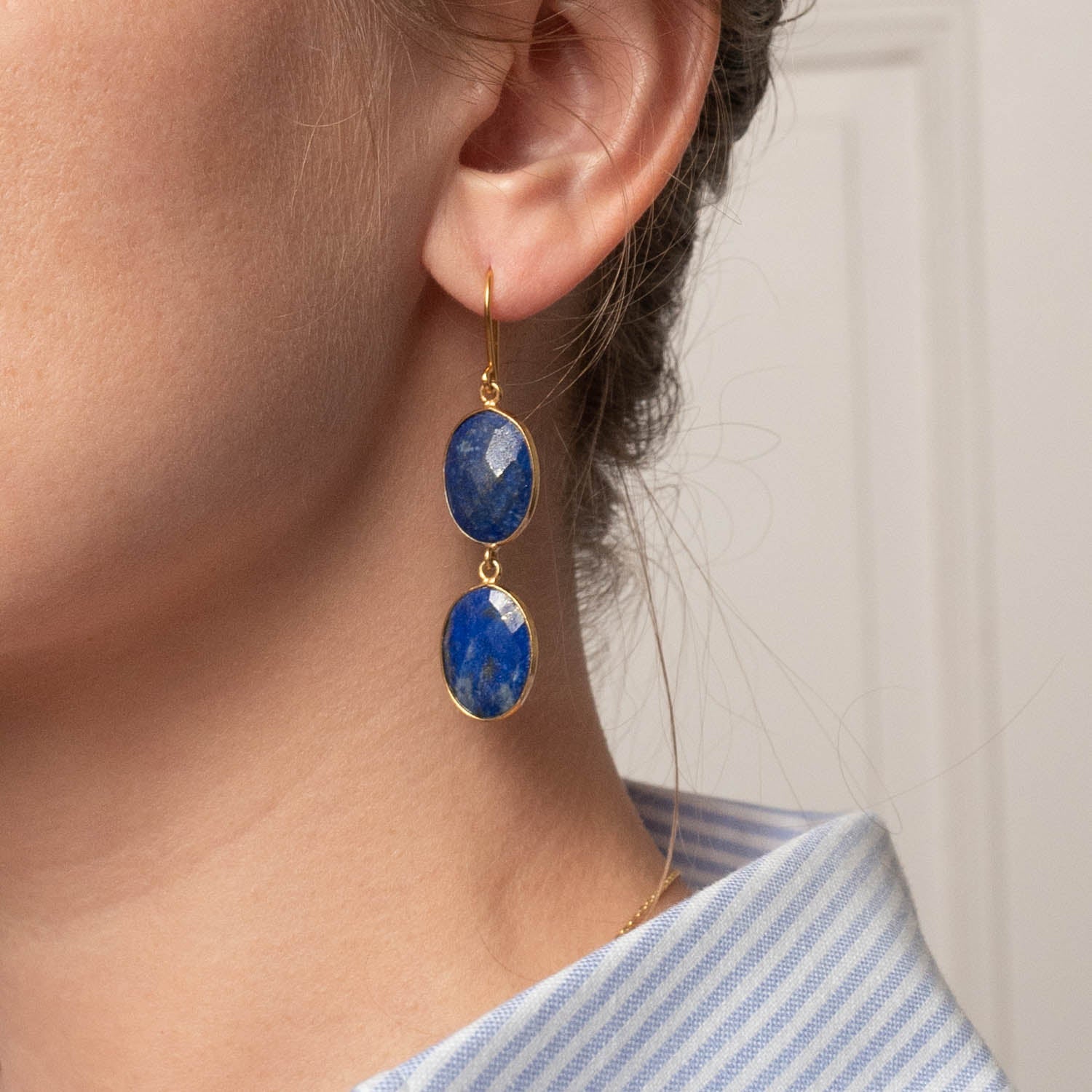 Ohrringe Julie Lapislazuli - Fleurs des Prés Jewelry