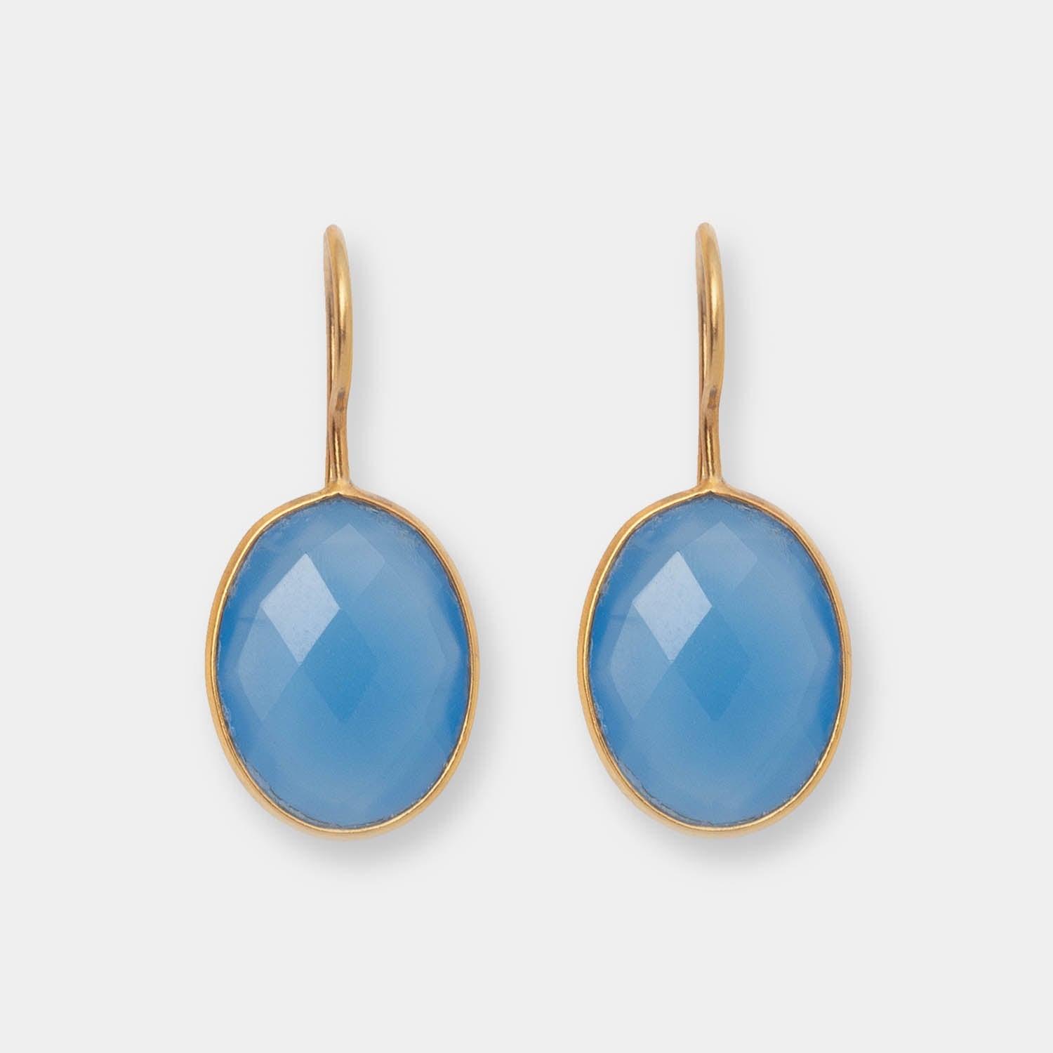 Ohrringe Leonor Blue Chalcedony - Fleurs des Prés Jewelry