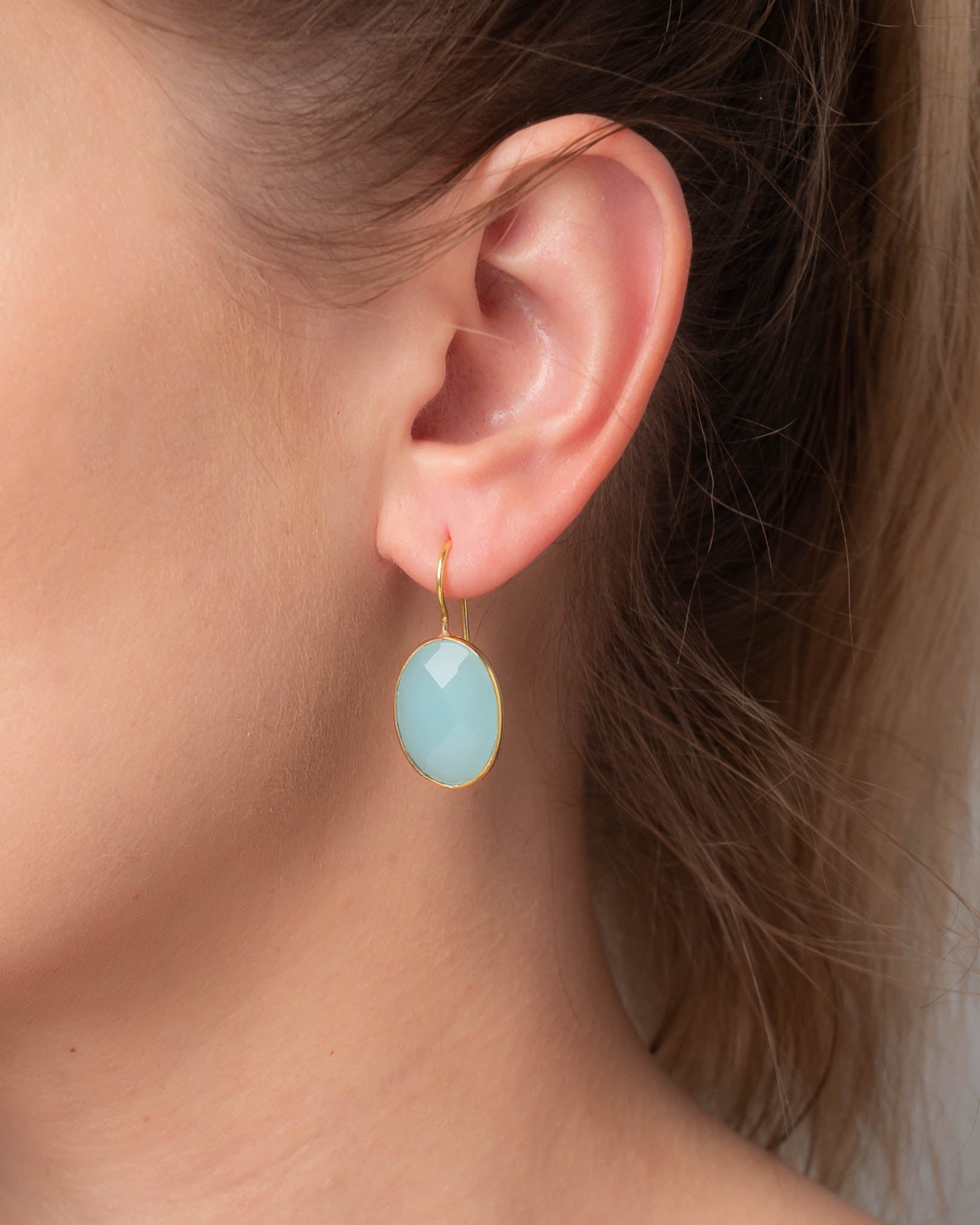 Ohrringe Leonor Sea Blue Chalcedon - Fleurs des Prés Jewelry